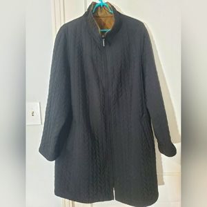 Gallery Women's Coat Reversible Size 2X Black And Gold